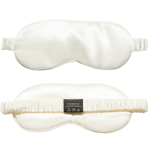 Silk Sleep Mask,100% Mulberry Silk Mask,Both Side 22 Momme Silk,1200 Thread  Count, White – Winssy